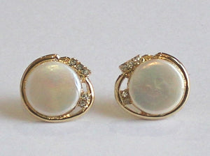 wholesle Beutiful fshion jewelry white fresh wter perl coin errings