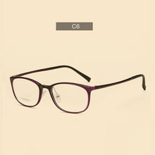 Load image into Gallery viewer, width-137 7g ultra light square steel frames eyeglasses women men myopic retro optical female prescription spectacles frames
