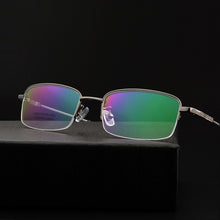 Carica l&#39;immagine nel visualizzatore di Gallery, width-143 Titanium Alloy Memory Temple Men Glasses Eyewear Frames Half Rim Myopia Glasses Eyeglasses Frames Reading Glasses New