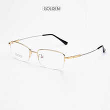 Carica l&#39;immagine nel visualizzatore di Gallery, width-143 Titanium Alloy Memory Temple Men Glasses Eyewear Frames Half Rim Myopia Glasses Eyeglasses Frames Reading Glasses New