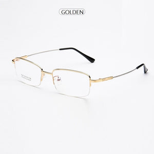 width-143 Titanium Alloy Memory Temple Men Glasses Eyewear Frames Half Rim Myopia Glasses Eyeglasses Frames Reading Glasses New