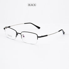 Carica l&#39;immagine nel visualizzatore di Gallery, width-143 Titanium Alloy Memory Temple Men Glasses Eyewear Frames Half Rim Myopia Glasses Eyeglasses Frames Reading Glasses New