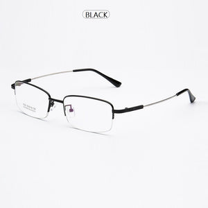 width-143 Titanium Alloy Memory Temple Men Glasses Eyewear Frames Half Rim Myopia Glasses Eyeglasses Frames Reading Glasses New