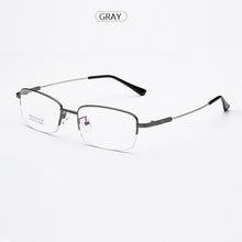 Carica l&#39;immagine nel visualizzatore di Gallery, width-143 Titanium Alloy Memory Temple Men Glasses Eyewear Frames Half Rim Myopia Glasses Eyeglasses Frames Reading Glasses New