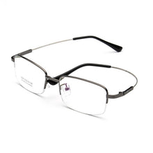 Carica l&#39;immagine nel visualizzatore di Gallery, width-143 Titanium Alloy Memory Temple Men Glasses Eyewear Frames Half Rim Myopia Glasses Eyeglasses Frames Reading Glasses New