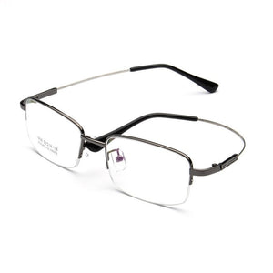 width-143 Titanium Alloy Memory Temple Men Glasses Eyewear Frames Half Rim Myopia Glasses Eyeglasses Frames Reading Glasses New