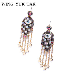 Unique Design Ethnic Style Trendy Gold Color Green Opal Stud Earrings For Women Charm Jewelry Best Gift Dropship