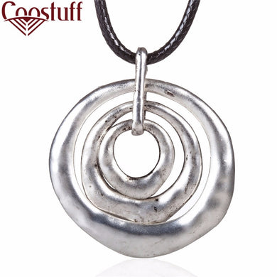woman jewelry statement necklaces & pendants Silver Circles pendant Long necklace for women christmas gift collares mujer