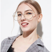 Load image into Gallery viewer, women Metal Sunglass Eyewear Accessories Oversized  Frames Round Frame Clear lens Women\&#39;s Glasses Eyeglasses Femme