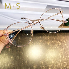 Load image into Gallery viewer, women designer glasses frame 2023  glasses frame  retro vintage cat eye round circle women gold frame glasses