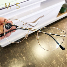 Load image into Gallery viewer, women designer glasses frame 2023  glasses frame  retro vintage cat eye round circle women gold frame glasses