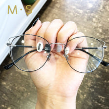 Load image into Gallery viewer, women designer glasses frame 2023  glasses frame  retro vintage cat eye round circle women gold frame glasses