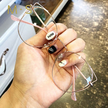 Load image into Gallery viewer, women designer glasses frame 2023  glasses frame  retro vintage cat eye round circle women gold frame glasses