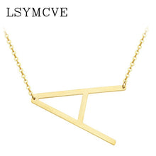Load image into Gallery viewer, women girl jewelry elegant chain alphabet letter pendant necklace 3 colors stainless steel choker initial necklace