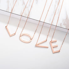Load image into Gallery viewer, women girl jewelry elegant chain alphabet letter pendant necklace 3 colors stainless steel choker initial necklace
