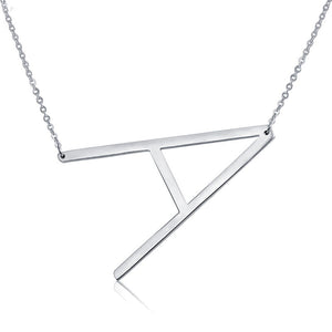women girl jewelry elegant chain alphabet letter pendant necklace 3 colors stainless steel choker initial necklace