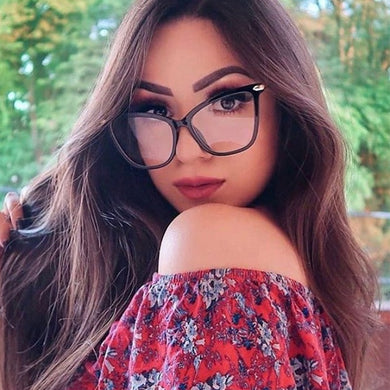 women's eyeglass frame Transparent Cat's eye optical glasses woman Metal frame  clear glasses Black Spectacle Frame 2022