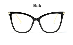 women's eyeglass frame Transparent Cat's eye optical glasses woman Metal frame  clear glasses Black Spectacle Frame 2022
