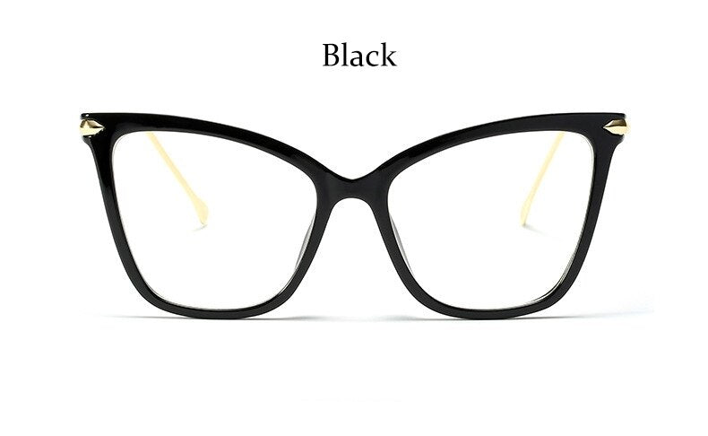 women's eyeglass frame Transparent Cat's eye optical glasses woman Metal frame  clear glasses Black Spectacle Frame 2022
