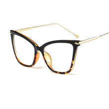 Carica l&#39;immagine nel visualizzatore di Gallery, women&#39;s eyeglass frame Transparent Cat&#39;s eye optical glasses woman Metal frame  clear glasses Black Spectacle Frame 2022