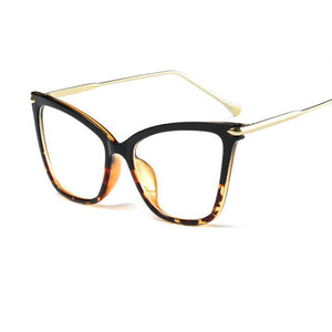 women's eyeglass frame Transparent Cat's eye optical glasses woman Metal frame  clear glasses Black Spectacle Frame 2022