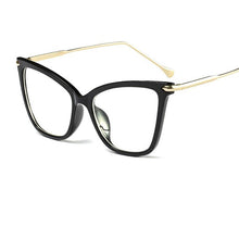 Carica l&#39;immagine nel visualizzatore di Gallery, women&#39;s eyeglass frame Transparent Cat&#39;s eye optical glasses woman Metal frame  clear glasses Black Spectacle Frame 2022