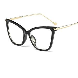 women's eyeglass frame Transparent Cat's eye optical glasses woman Metal frame  clear glasses Black Spectacle Frame 2022