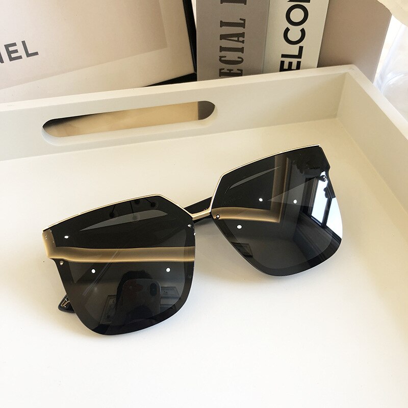 women's polarized square sunglasses  brand oversized black shades flat lens male female driving glasses oculos
