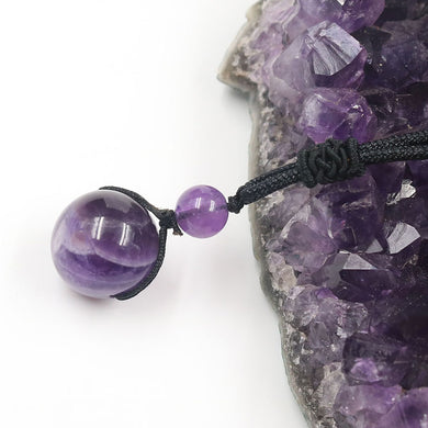 xinshangmie Charm Personalized Natural Purple Amethysts Beads Ball Pendant Necklace For Women Lucky Fashion Jewelry Gift 1pcs