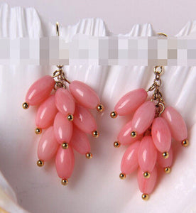 xiuli 00479 stunning 9mm baroque pink coral dangle earrings 14KGP