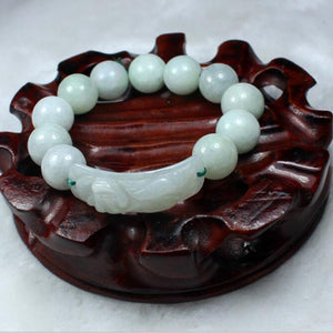 yu xin yuan Fine Jewelry Fashion Emerald Jade Round Beads Bangle Trendy Jade Bracelet Lucky Amult Women Men Jewelry