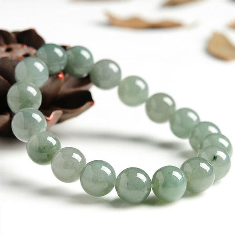 yu xin yuan Fine Jewelry Natural A Emerald 10mm round bead bracelet handmade Jade bangle for men jewelry women jewelry