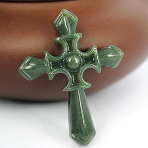 yu xin yuan Fine Jewelry Natural Hetian Jade Carved Cross Pendant Lucky Amulet Men Women Jade Necklace party jewelry
