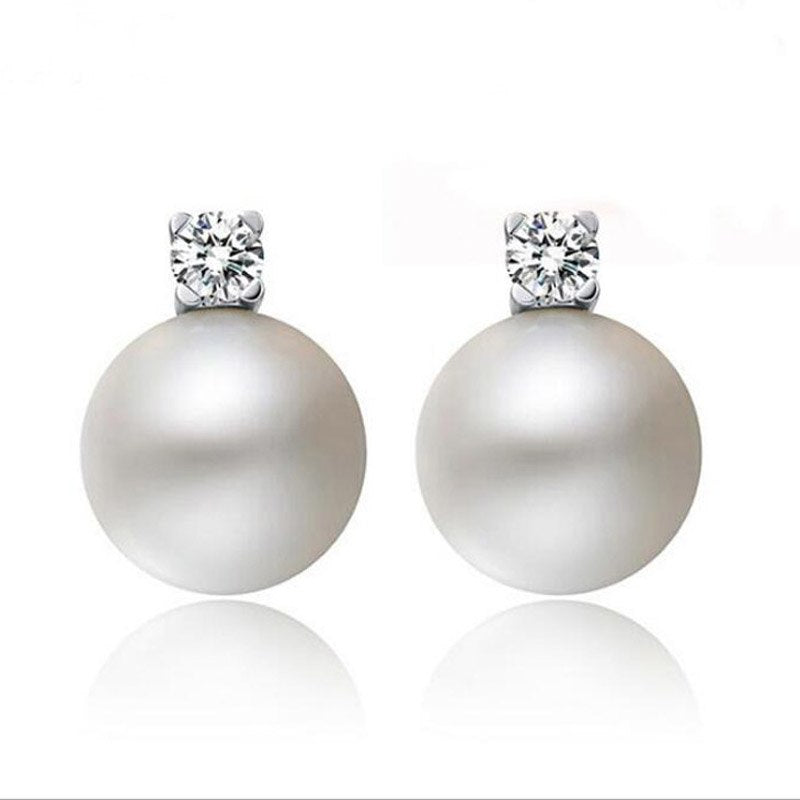 yu xin yuan pearl Stud Earrings Women Earrings 925 Sterling Silver Pearl Earrings Jewelry