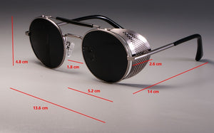 zml14 Retro Round Metal Sunglasses Steampunk Men Women Brand Designer Glasses Oculos De Sol Shades UV Protection